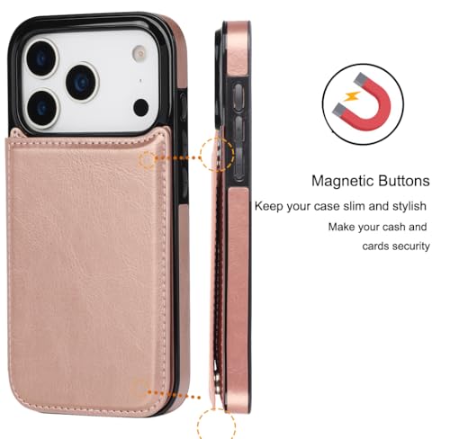 Coque portefeuille iPhone 17 Pro en similicuir PU haut de gamme