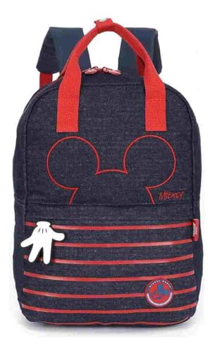 Mochila Jeans Disney Mickey Juvenil Escolar