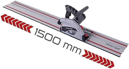 Bild 4 - Practixx Tauchsäge PX-TS-55 mit 3x 500mm Führungsschiene | inkl. 2.Sägeblatt (24Z + 48Z) | 1200W | Schnitttiefe 55mm | Ø160mm | Schrägstellung 0 bis 45° Schnitte + Kippschutz | Handkreissäge