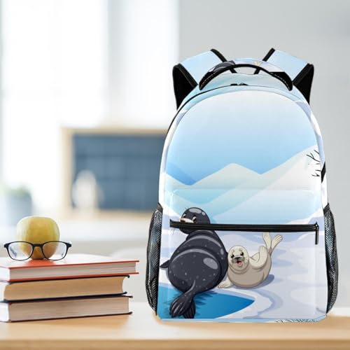 Sac à dos d'école multicolore imprimé phoques pour filles et garçons - 5