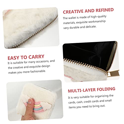 BESPORTBLE 1pc Stylish Plush Wallet for Women Compact Zippered Purse for Travel and Daily Use for Birthdays and Anniversaries Lightweight Handbag for Cards and Cash4