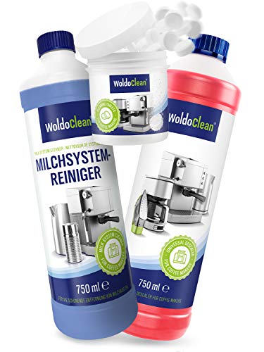 WoldoClean Clean Cleaning Kit Suitable for Fully Automated Coffee Machines and Coffee Pod Machine 750ml I 40x I 750ml Black