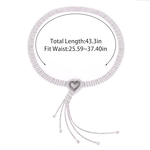 jascaela Diamond Chain Dress Belt Glitter Crystal Tassel Pendant Spaghetti Belt Rhinestone Chain Waist Belt3