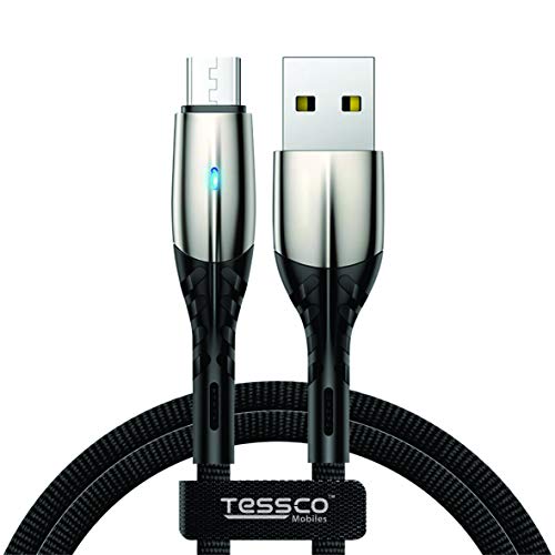 Image of (Tessco GU-340) 1M Micro USB Cable Nylon Braided Sync and Fast Charger Charging Cable for Android Smartphones and Tablets, Samsung, PS4, HTC, Huawei, Sony, Nexus, Nokia etc.