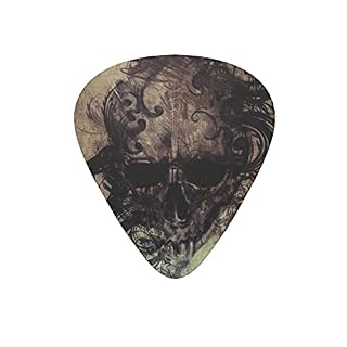 Lot de 12 médiators pour guitare électrique et acoustique Motif tête de mort - Les Beatles, Paul McCartney, John Lennon, RIngo Starr, George Harrison