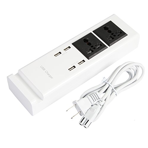 ETvalley Voltage Converter 100 - 240V with Interchangeable Worldwide Plugs and 4 USB Charging Ports