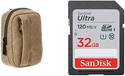 Amazon Basics Vintage Camera Case for Compact Cameras  Vintage Wax Canvas  Brown