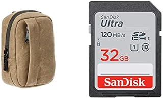 Amazon Basics Vintage Camera Case for Compact Cameras  Vintage Wax Canvas  Brown
