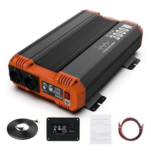 Convertisseur 12V 220V 3000W continue pour alimentation maison et camping-car