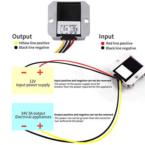 Konwerter DC-DC, Przetwornica DC-DC 12V do 24V 3A 72W moduł Podwyższający Napięcie Przetwornica Zasilania
