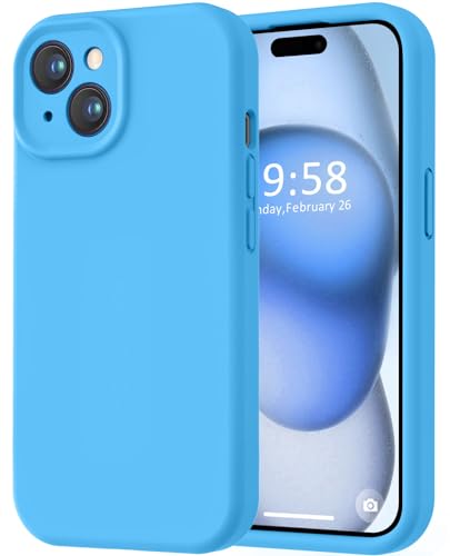 Image of LOVE 3000 Compatible with iPhone 15 Case, [Smooth Silicone Full Coverage Camera] [8ft Drop Protection], Soft Microfiber Lining Full Body Protective Case for iPhone 15 6.1 inch - Blue