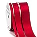 Ribbli 3 Rolls Double Faced Satin Red Craft Ribbon,Total 30 Yards,(1/4 Inch x 10-Yard,5/8 Inch x 10-Yard,1 Inch x 10-Yard),Use for Bows Bouquet,Wreath,Gift Wrapping,Christmas Decoration