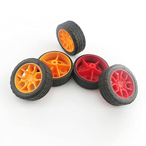 10Pcs Toys Car Wheels 30Mm Rubber Tire For Diy Model Toy Accessories (Orange) #TOP1