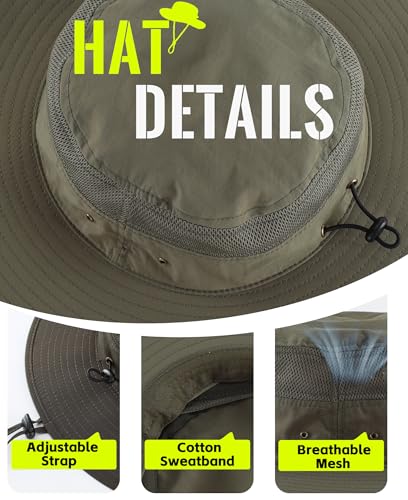 Image of Home Prefer UPF 50+ Men's Sun Hat Wide Brim Bucket Hat UV Protection Hat for Mens Womens Beach Safari Gardening Golf Fishing