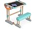 Smoby - Pupitre transformable de madera escritorio o caballete, 80 accesorios (Smoby...