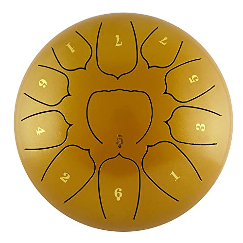 Steel Tongue Drum 11 notas 10 pulgadas rojo dorado miniatura 1