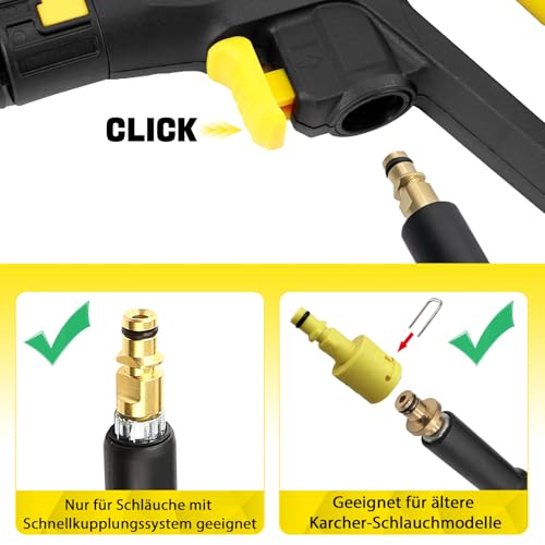Ersatz-Hochdruckreinigerpistole mit Verlängerungsrohr, passend für Kärcher Elektro-Hochdruckreiniger, geeignet für alle Kärcher K-Serien-Schläuche (K2–K7), 2175 PSI (verbesserte Version)