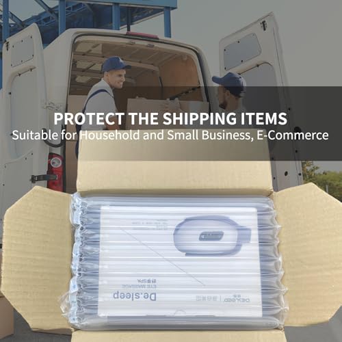 Hijelyn Large Bubble Cushioning Wrap for Packing 12\"x164\',Inflatable Air Pillows for Shipping & Moving Bottle Travel Protector Bags Heavy Duty Space Saving Box Filler Shipping Supplies with Pump, 55um