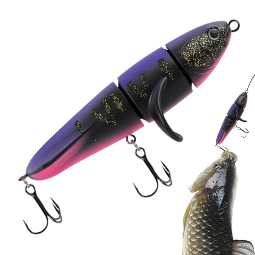 Señuelos de pesca de perca, swimbaits para pesca de perca | Señuelos flotantes para pesca de perca con 3 articulaciones Topwater | 23 g de cebo artificial de pesca de lápiz para el mar, lago, estanque