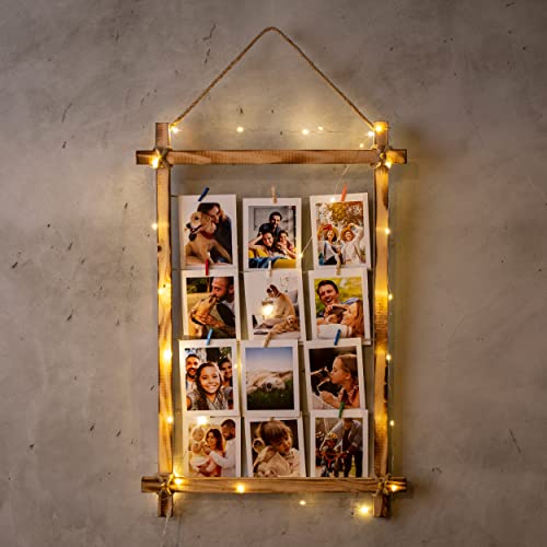 KZY LONDON Cadre photo plusieurs photos - Cadre photo à suspendre au mur - Cadre photo personnalisé - Cadre photo en bois (40 x 60 cm) Cover