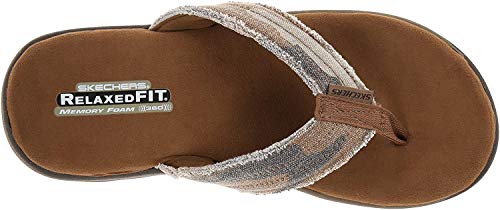 Skechers Men's Relaxed Fit Supreme Bosnia Sandal, Brown, 8 M US