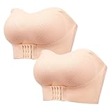 MOONBADI BH Vorderverschluss BH Hellgelb (2pcs) Damen Trägerloser BH Push Up ohne Bügel Bandeau Top Dirndl Damen 110D