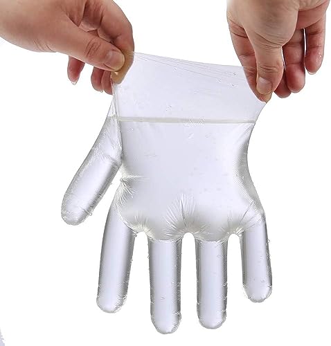 Brandon-super 500 Pcs Disposable Food Prep Gloves - Plastic Food Safe Disposable Gloves, Food Handling, One Size Fits Most
