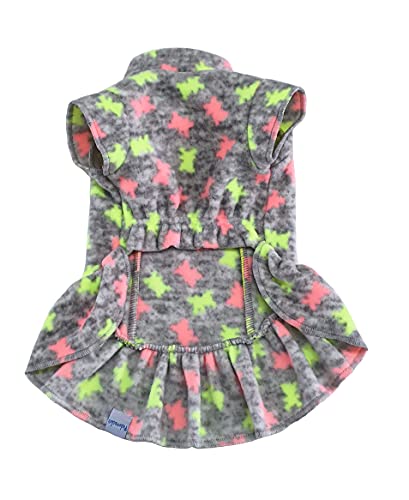 Pickorruchos Vestido Soft Neon Para Cães Cinza Com Neon Tamanho 06 Médio