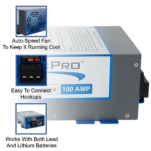 Image of RecPro 100 Amp RV Power Converter & Battery Charger | 4-Stage Charging