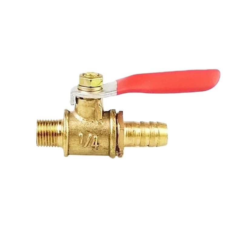 Válvula de bola de 10 Uds con espiga for manguera de 6-12mm y conectores de rosca macho (1/8'', 1/2'', 1/4'') for adaptador de acoplador de instalación de tuberías de cobre(10mm Tube,1/2")