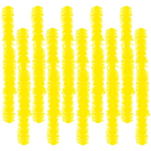 10 pcs Feather Boas 5ft Artificial Fluffy Boas Colorful Feather Boas Set for Women Costume Halloween Wedding Christmas (10 Yellow)