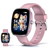 Kids Smart Watch, Bluetooth Fitness Smart Watch for Kids, Sleep Heart Rate Monitor, Vibration Alarm, Multi Sport Modes IP67 Waterproof for Boys Girls Teen 6-17, Birthday for Youth (Pink)