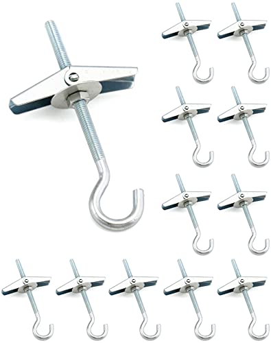 QWORK Ceiling Hooks, 12 Packs 3-9/16' Spring Toggle...