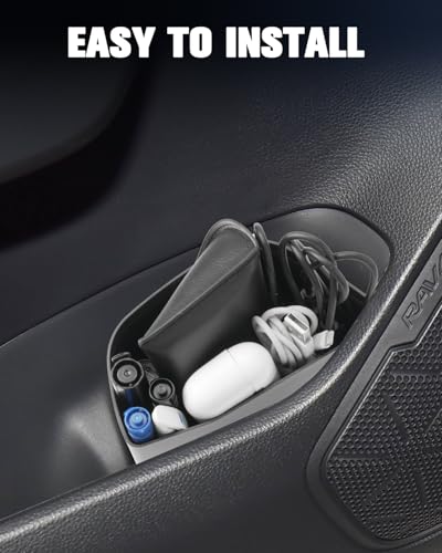 Image of Toyota RAV4 2025 Trash Can Bin with Lid for Door, Black ABS Plastic, Quart Size, Custom Fit for Driver Side Door Pocket (LE /SE /XLE Premium /Woodland /XSE /Limited) Accessories