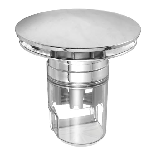 Tapón de fregadero baño con filtro y sello, plateado