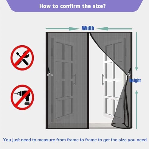 Moustiquaire fenêtre 130x270 anti-mosquito | Toile magnétique pour grande porte-fenêtre - 5