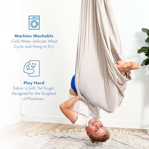 image for Harkla Sensory Swing for Kids & Adults - Holds 300lbs, Indoor Outdoor 