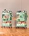 ALVOROG 3 Tier Rolling Cart with DIY Pegboards Metal Utility Cart with Wheels Handles Baskets Hooks, Storage Cart for Office Kitchen Bathroom(Green)