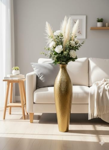 Image of 24 inches Metal Flower Vase for Home Decor Office Living Room Corner Decoration.