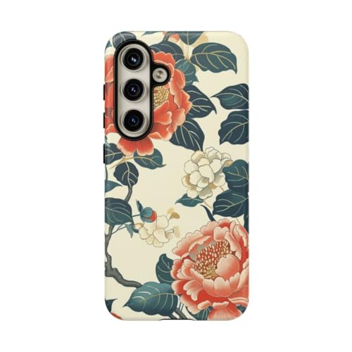 Coque rigide Samsung S24 pivoines florales impression mate premium