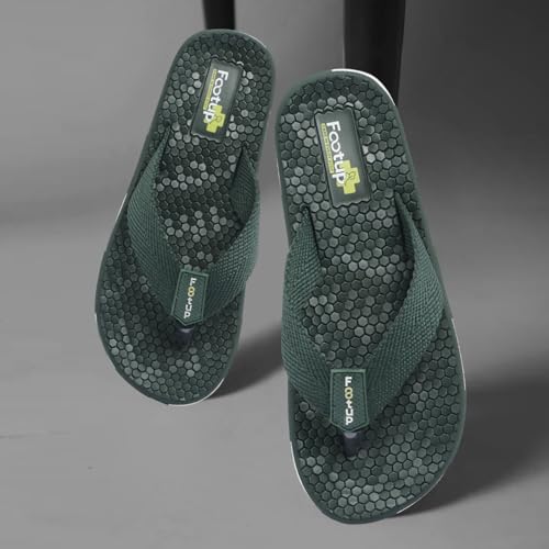 Image of Men's Orthopedic Comfort Flip Flops with Soft Fabric Straps | Cushioned Anti-Skid Footbed Slippers for Men | Lightweight Walking Flip Flops for Home, Outdoor, Indoor Use