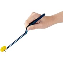 Restaurantware Perfect Point 7.9 Inch Food Tweezers 1 Offset Kitchen Tweezers - Serrated Tips For Precision For Garnishing Plating Or Decorating Blue Stainless Steel Offset Tweezers Durable