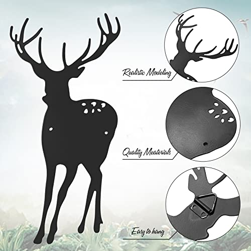 12 Pieces Christmas Metal Forest Wall Hanging Decor Pine Tree Bear Deer Moose Wall Art Black Rustic Animal Hunting Decor For Cabin Bathroom Bedroom Office Outdoor Decorations Christmas Wall Sign #TOP5