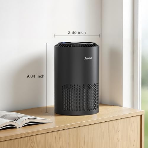 AROEVE Air Purifiers for Bedroom Home, Air Purifier For Smoke Pollen Dander Hair Smell Air Cleaner with Sleep Mode Speed Control For Bedroom Office, MK01- Black(Available for California) by AROEVE - Image 8