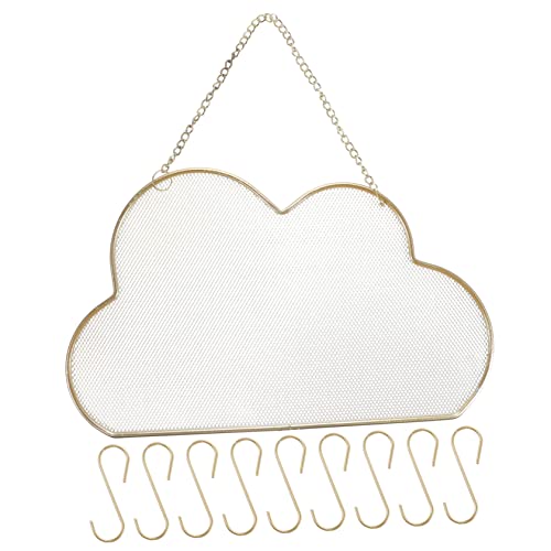 Healeved Hanging Jewelry Organizer Wall Mounted Metal Display Rack for Earrings Necklaces and Bracelets Stylish Earring Display Organizer for Home Decor and Storage