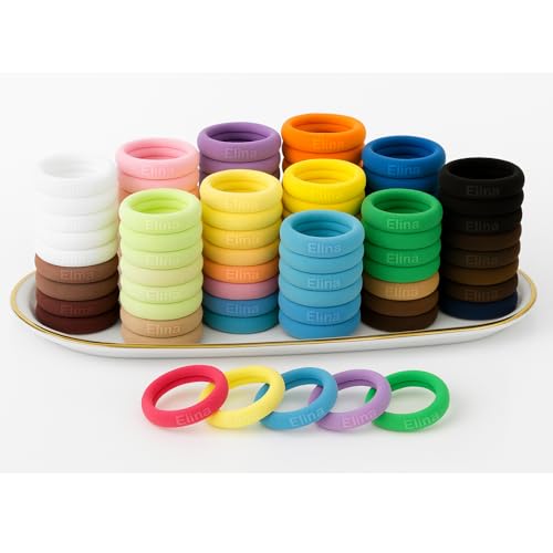 Image of Elina 100 Pcs Multi Colors Hair Ponytail Holder Elastic Cotton Soft Thick Thin Head Rubber Bands for Girls, Kids, Women, Buns, Scrunchies Ties (Pack of 100)(Multi Colors)