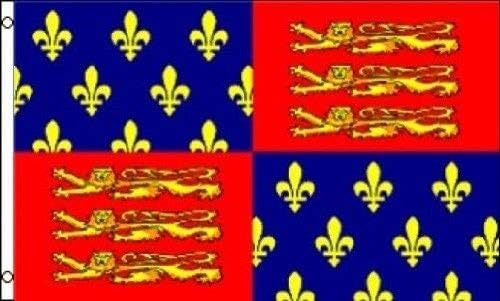 Trade Winds Bandera de rey Eduardo III de 3 x 5 pies, escudo de armas real británico, monarquía de Inglaterra, 3 x 5 pulgadas, resistente a la