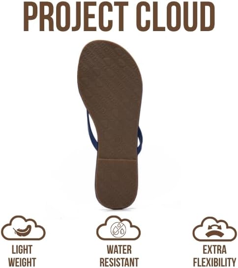 Project Cloud Flip Flops for Women Footwear- Lightweight and Memory Foam Insole Sandals for Women 2026 - Durable Non-Slip Beach Essentials Flats for Women Sandals (Foundations) - Image 5