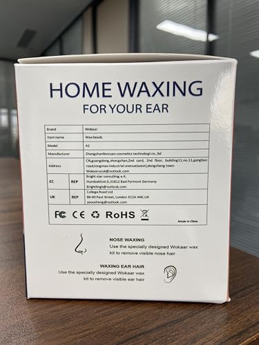 Wokaar 99er-Set zum Ohrenhaare entfernen – 100 g Wachs, 20 Holzstäbchen, 10 Nasenapplikatoren – Nasen- und Ohrenhaarentfernung für Männer und Frauen, 15 Balsamtücher