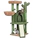Topeakmart 42â€³ H Cactus Cat Tree, Cute Cat Tower w/Scratching Posts, Indoor Cat Furniture Cat Activity Center Play House w/Platform, Condo, Basket & Hanging Ball
